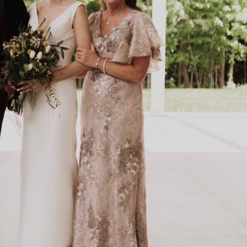 Mac Duggal Trumpet Gown, Size 12, Taupe